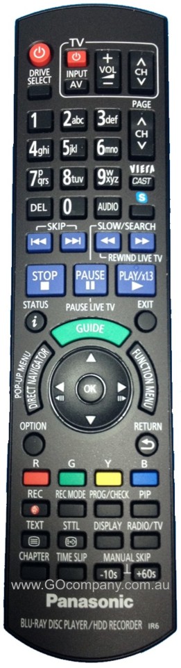 føderation Adelaide Er velkendte N2QAYB000611 Panasonic Genuine Original Blu-Ray Disc HDD Recorder Remote  Control